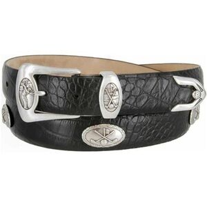 BELTS Italian Calfskin Leather Designer Golf and Dress Belt Men’s  46 Black